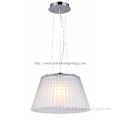 White elegant steel glass shade pendant light